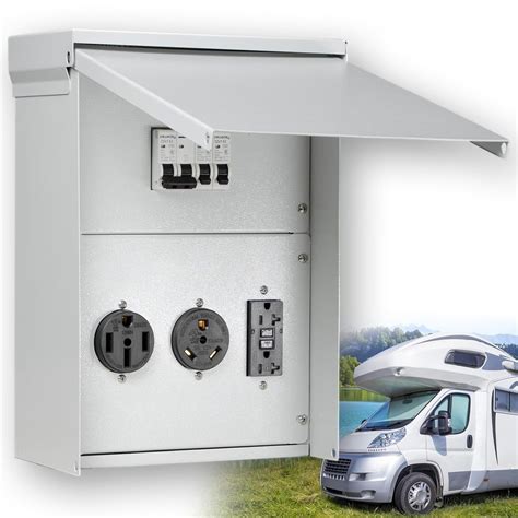 rv electrical hookup box|prewired metered rv electrical box.